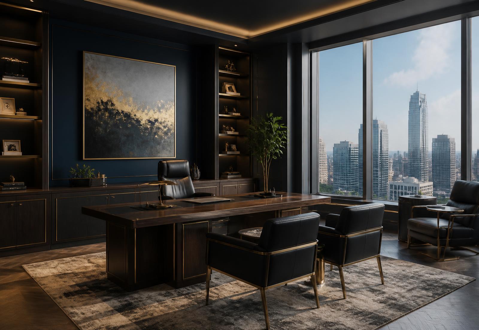 Executive consulting office with city view